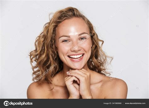 Image Of Happy Half Naked Woman Laughing And Looking At Camera Stock Photo By Vadymvdrobot