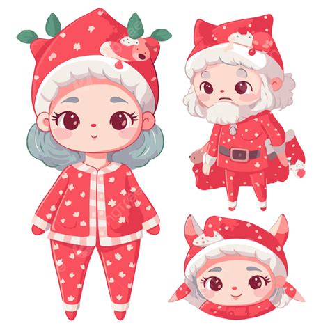 Pijamas De Navidad Vector Png Pegatina Clipart Dos Pijamas De Santa