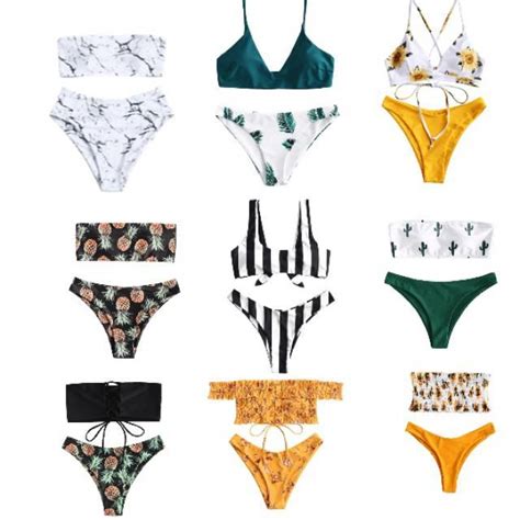 Off Marble Print High Waisted Bandeau Bikini Set In White