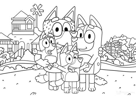 Bluey E Bingo Para Colorir E Imprimir - Desenhos de Bluey e Bingo para colorir e imprimir