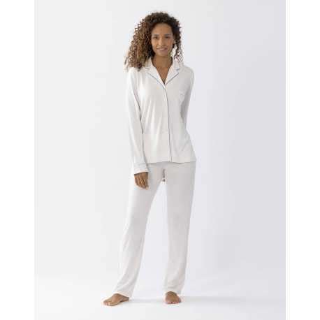 Button Front Cotton Modal Pyjamas Les Intemporelles A Ecru Lingerie Le Chat