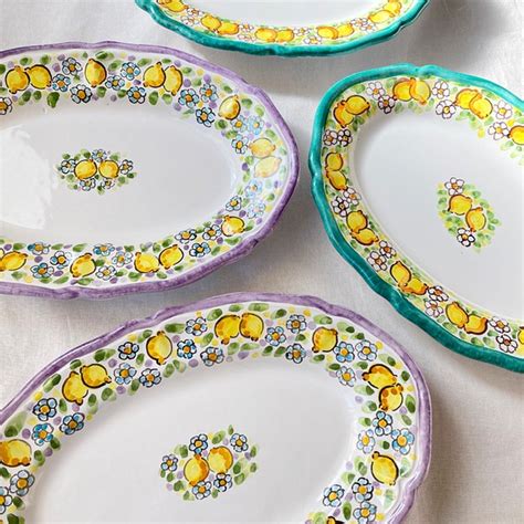 オーバル皿 26cm OVL039 マヨリカ焼き イタリア陶器 レモン柄 ラベンダー 長皿 CERAMICHE SEPPIA325 通販 ...
