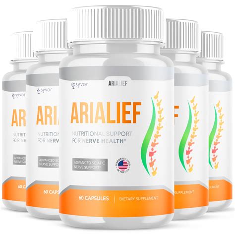 5 Pack Arialief Sciatica Capsules Official Arialeaf Nerve Support Pills