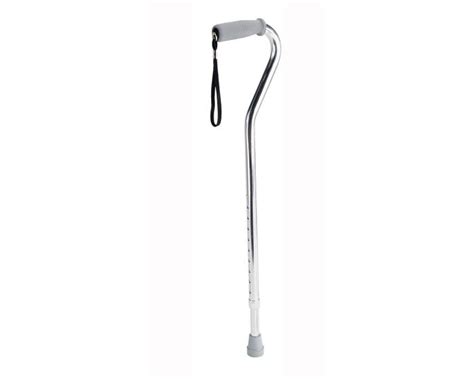 Medline Offset Handle Aluminum Cane Lb Chrome Ct