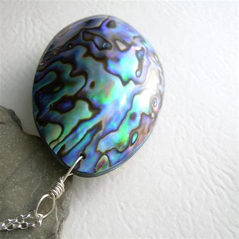 Large Abalone Necklace Natural Sea Shell Jewelry By Cindylouwho2