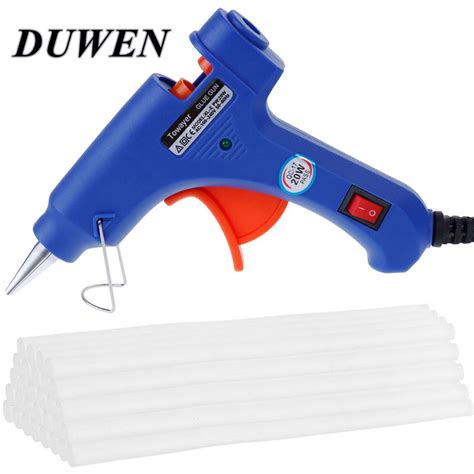Duwen Hot Melt Glue Gun With Mm Glue Sticks W Industrial Mini Guns Thermo Electric Heat