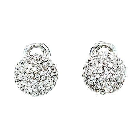 Diamond White Gold Round Drop Earrings For Sale At 1stDibs