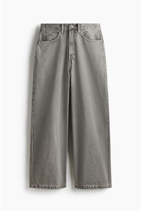 mens denim grey super baggy jeans hm