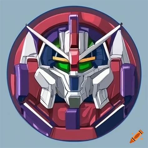 Detailed Vector Sticker Of Gundam On White Background