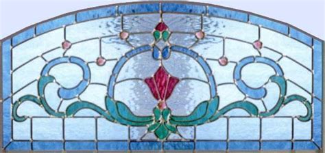 Stained Glass Transom Patterns Glass Victorian Style Arched Transom Custom At Glass By Design