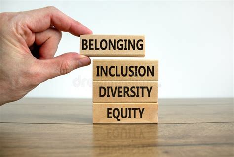 Equity Diversity Inclusion And Belonging Symbol Wooden Blocks With