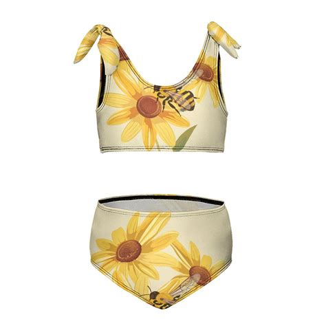 Bee Daisy Flower Girl S Piece Bikini Set Beach Sport Swimsuit Swimwear Y Cm Walmart