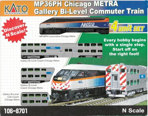 N MP36PH Chicago METRA Gallery Bi-Level Commuter Train “Starter Series