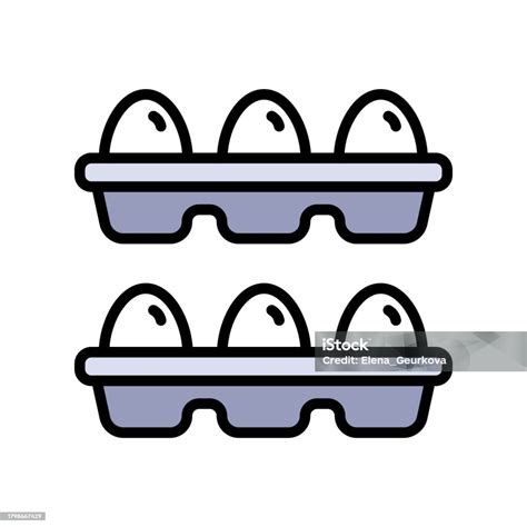 warna telur food icon breakfast telur  paket karton ilustrasi