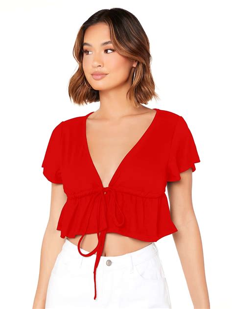 Aleid Deep V Neck Crop Top Aahwan