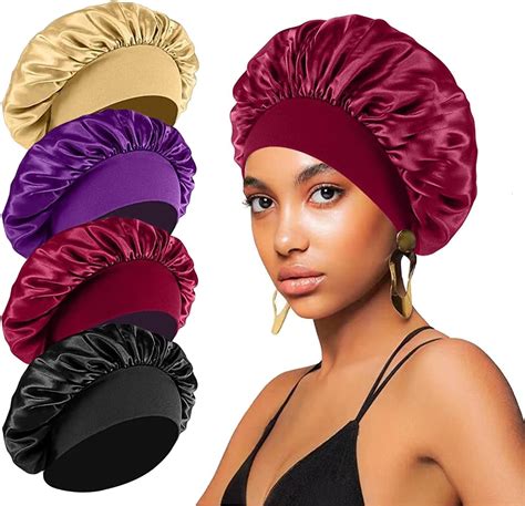 Amazon AILONSHAWN Satin Bonnet For Sleeping Curly Hair Cover Silk