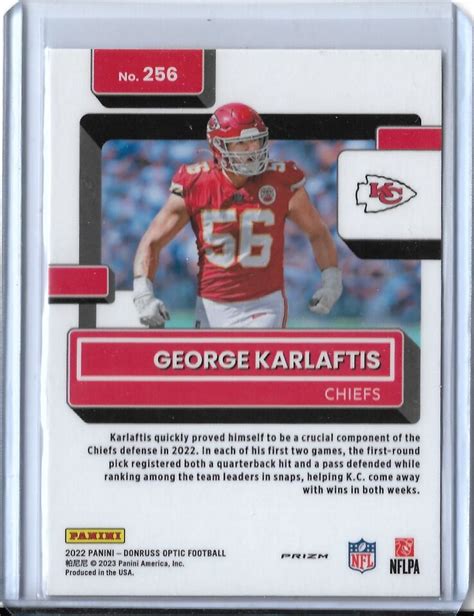 George Karlaftis Donruss Optic Silver Holo Rated Rookie