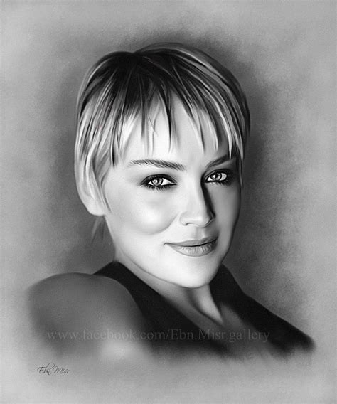 Sharon Stone © Ebn Misr — Celebrity Drawings Celebrity Portraits