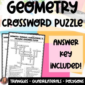 Geometry Math Vocabulary Crossword Puzzle PRINT and DIGITAL | TPT