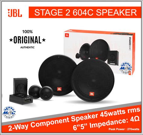 JBL STAGE2 604C 6x5" 2-Way Component Speaker Peak Power : 270 watts ...