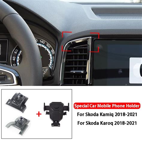 Mobile Phone Holder Air Vent Mount Gravity Bracket Stand For Skoda