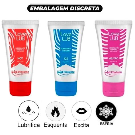 Gel Love Lub Lubrificante Intimo Vaginal Ou Anal Efeito Hot Ice E Neutro Produtos Sex Shop