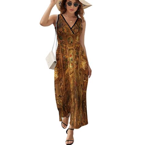 Golden Renaissance Art Sleeveless Dress ladies dresses for special
