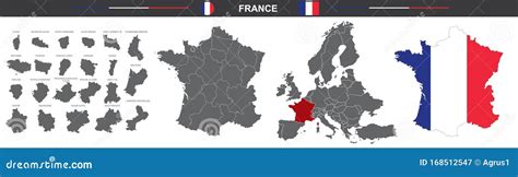 Maps Of France On Simple Cross Stitch Vector Illustration