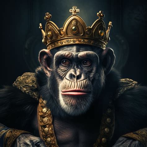 A Monkey Wearing A Crown Stock Illustration Illustration Of Great