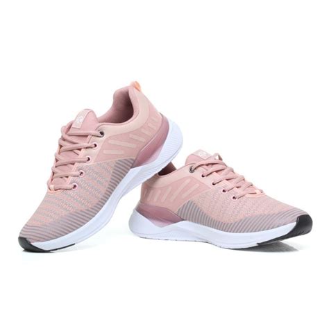 Tênis Esportivo Feminino Amortecedor Gel Academia Caminhada Nude Branco Nude Compre Agora