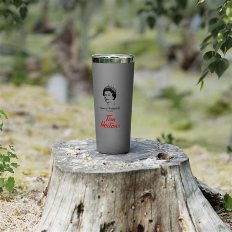 Queen Elizabeth Tim Hortons Copper Vacuum Insulated Tumbler 22oz A Canadian Tribute Chicken