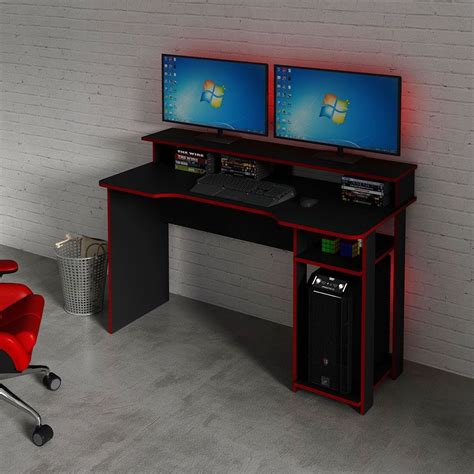 Buy Atlaz Gaming Desk - Red/Black Online | Danube Home UAE