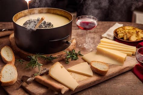 Variedad De Queso En Lonchas Sobre Una Tabla De Madera Con Una Copa De