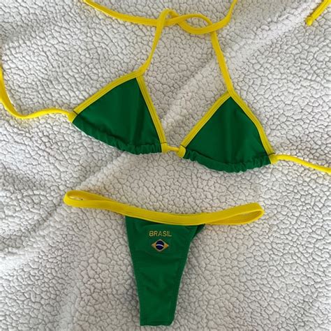 Swim Brasil Bikini Set Triangle Top Bottom Poshmark