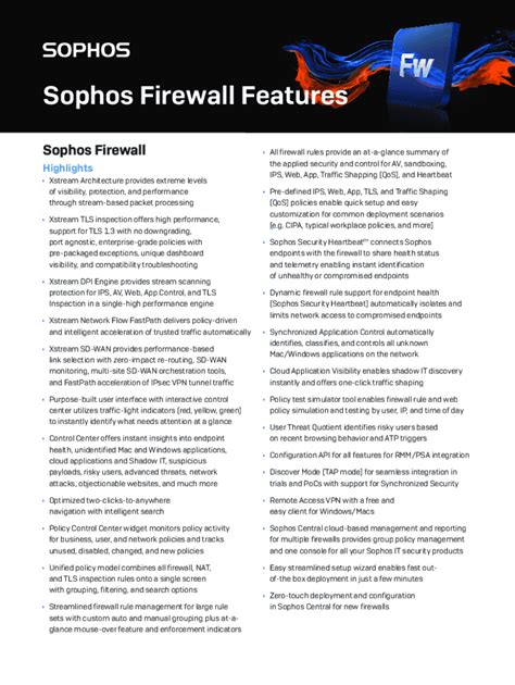 Fillable Online Key New Features In Sophos Firewall Os V Fax Email