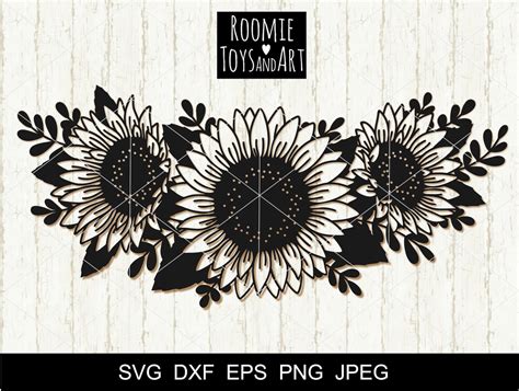 Girasol Svg Girasol Monograma Paquete Svg Flor Svg Girasoles Etsy