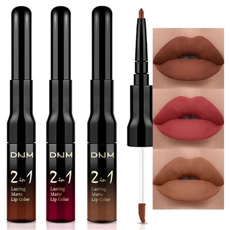 Amazon Evpct 3Pcs Nude Brown Pink Dark Maroon Matte Lip Liner And Liquid Lipstick Sets For