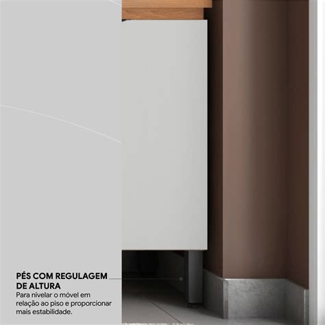 Balcão 2 Portas 80cm Firenze Amendola Touch Nude Prime Tx Demóbile Combo Stock