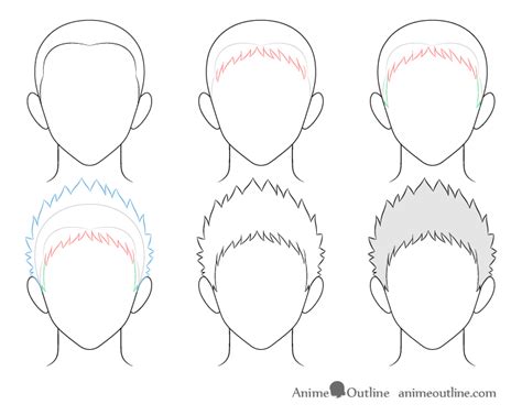 How To Draw Anime Male Hair Step By Step Learn How To Draw Anime Hair