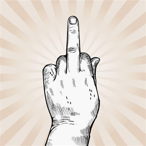 Free Vector Realistic Hand Drawn Fuck You Symbol