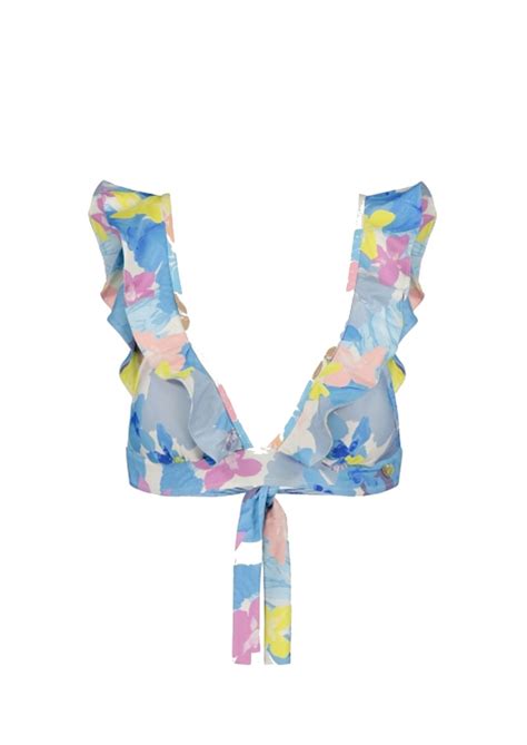 Fabienne Chapot Heather Bikini Top Cream White Pool Blue