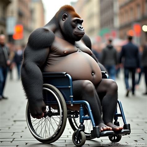 Gordo Gay En Silla De Ruedas Monta Un Gorila Stable Diffusion Online