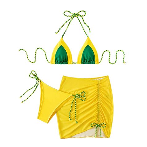 Caivo Sexy Women Pcs Bikini Set Stylish Split Swimwear Adjustable Top And Bottoms For Beach And