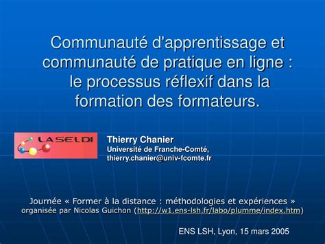 PPT ENS LSH Lyon 15 Mars 2005 PowerPoint Presentation Free