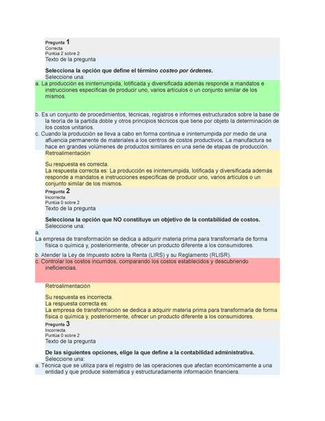 Examen Final De Contabilidad De Costos Todas Las Respuestas UVEG