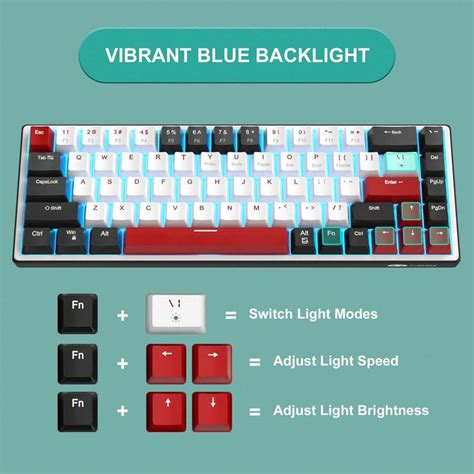 Magegee Mechanical Gaming Keyboard With Purple Switch Keys Hot Swappable Compact Blue