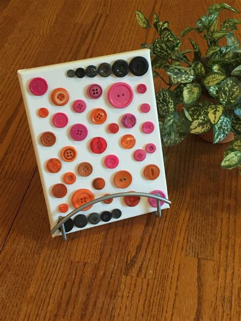 Button Art Canvas Button Art Buttons On Canvas Button Etsy Button