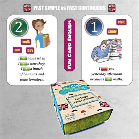 Fun Card English Past Simple Vs Past Continuous Fiszki Gra Do Nauki