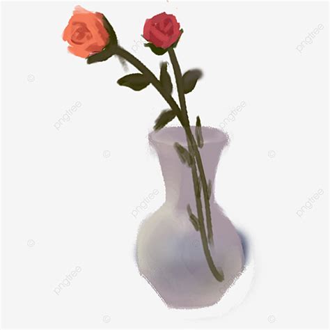 Dos Rosas En Un Florero De Dibujos Animados Png Jarr N Clipart