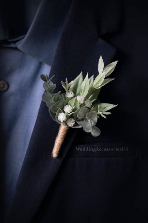 Eucalyptus Boutonniere Greenery Boutonniere Babys Etsy
